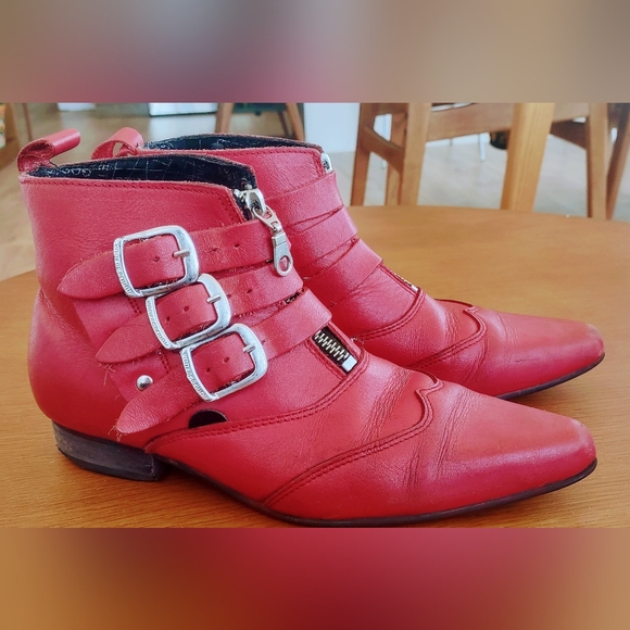 Underground Blitz Winklepickers Red - Picture 3 of 5